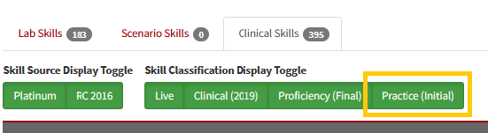 Skill Classification Display Toggle